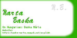 marta baska business card